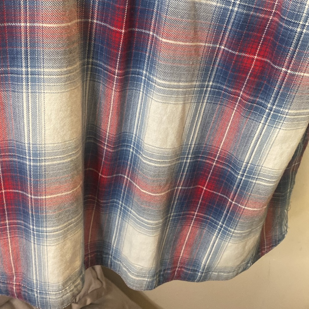 J. Jill Red and Blue Plaid Long Sleeve Button-Up Shirt/dress L oversized - Picture 7 of 9